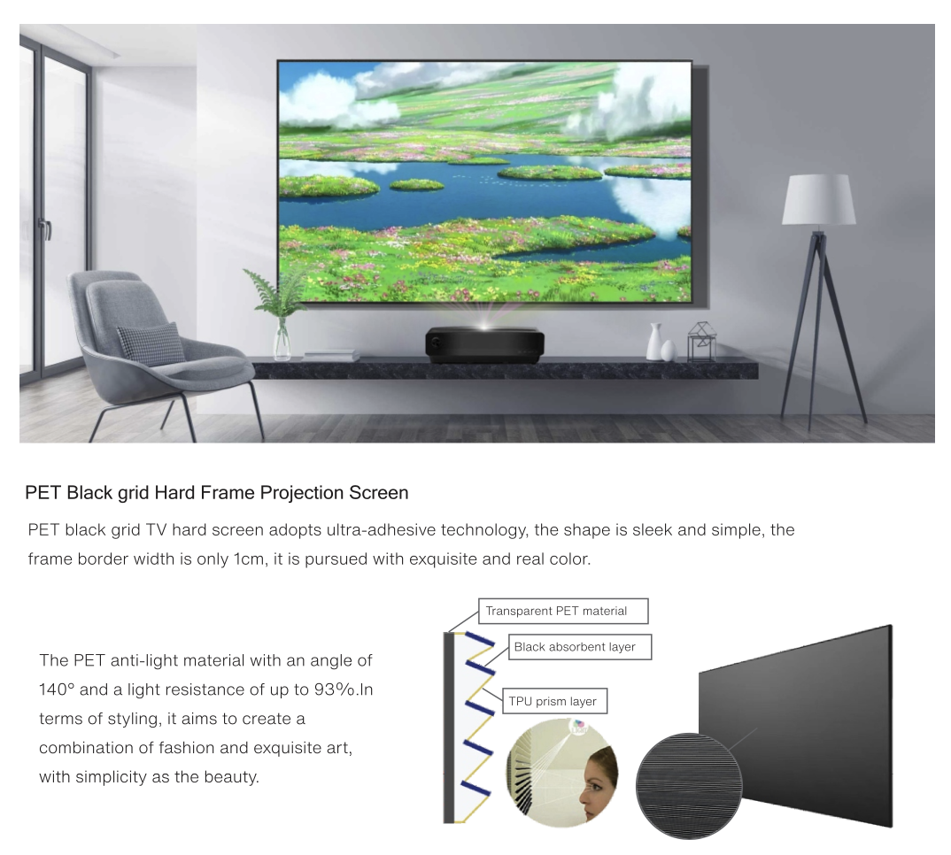 Hot Selling 100Inch 4K UST ALR - Home Cinema Wall Lights ulasan dan harga