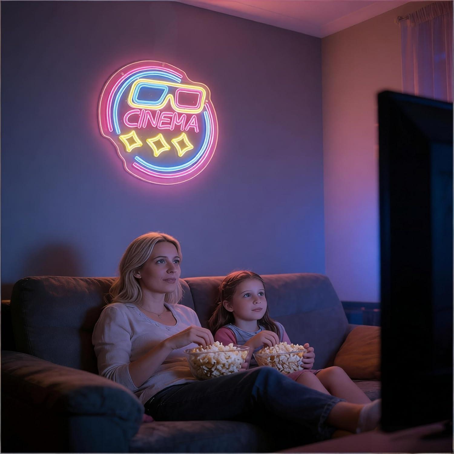 Cinema Neon Sign USB Dimmable  - Home Cinema Wall Lights ulasan dan harga