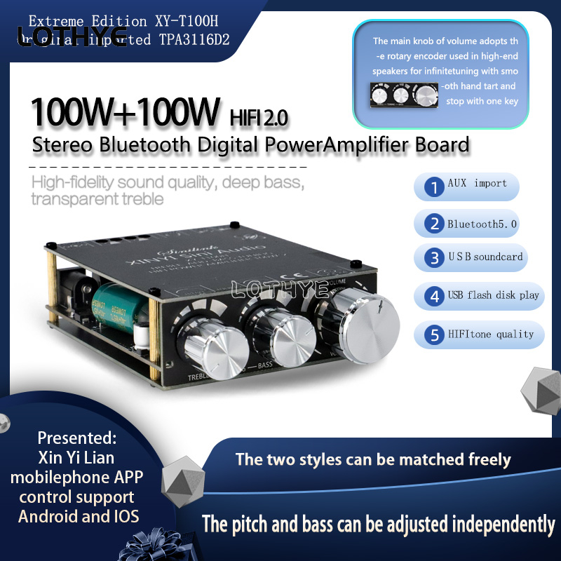 100w+100w Bluetooth 5.0 Power  - Home Cinema Ampli ulasan dan harga