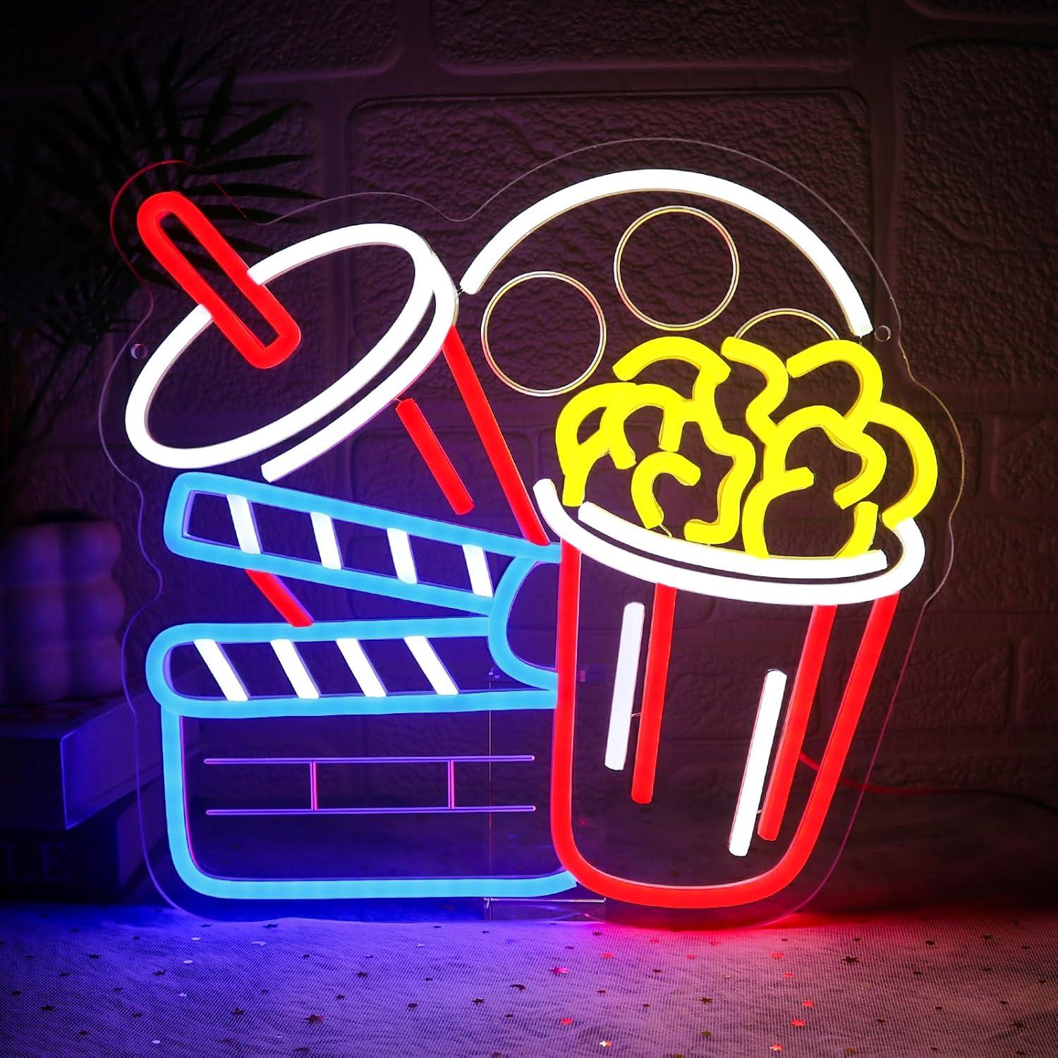 Cinema Snacks Neon Sign Dimmab - Home Cinema Wall Lights ulasan dan harga