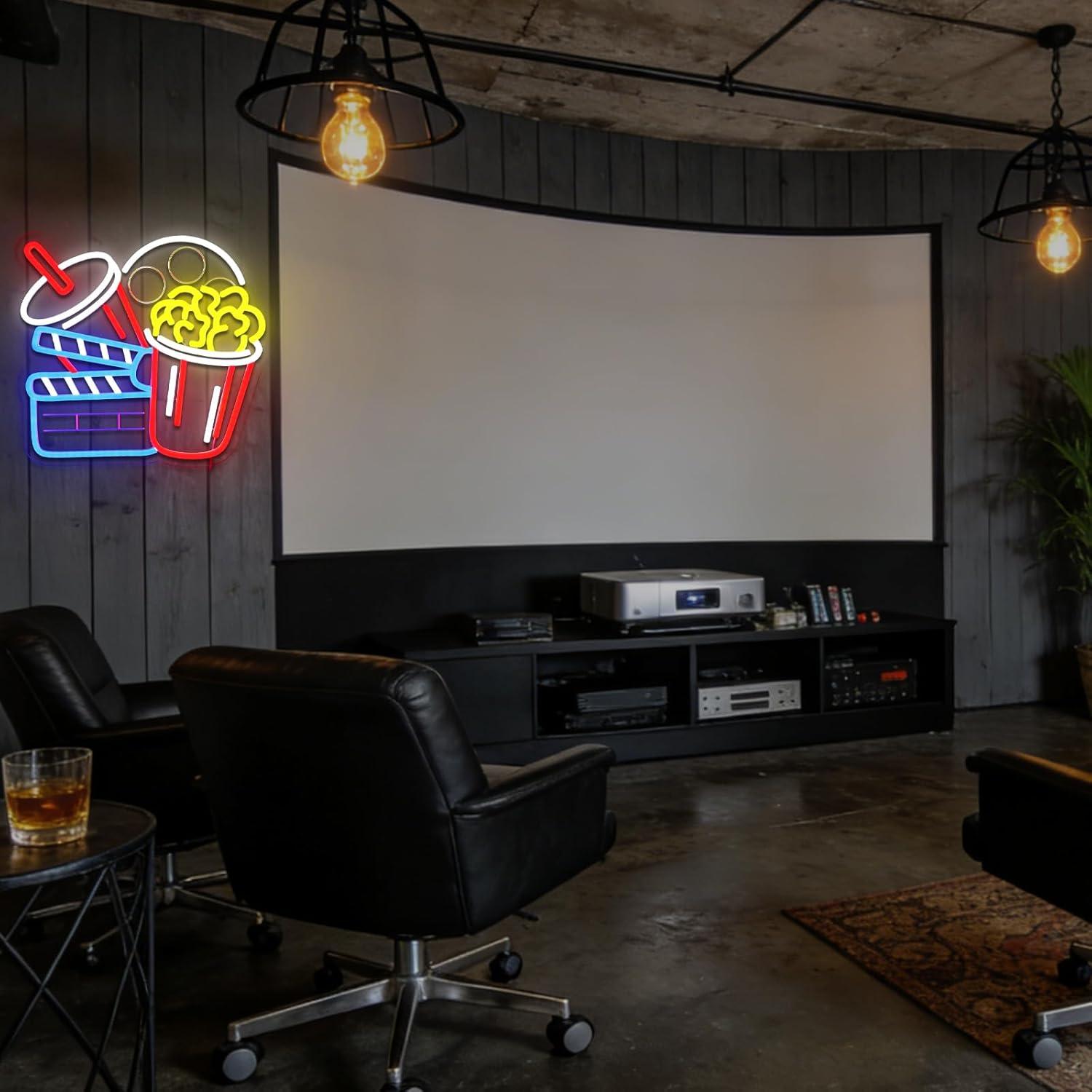 Cinema Snacks Neon Sign Dimmab - Home Cinema Wall Lights ulasan dan harga