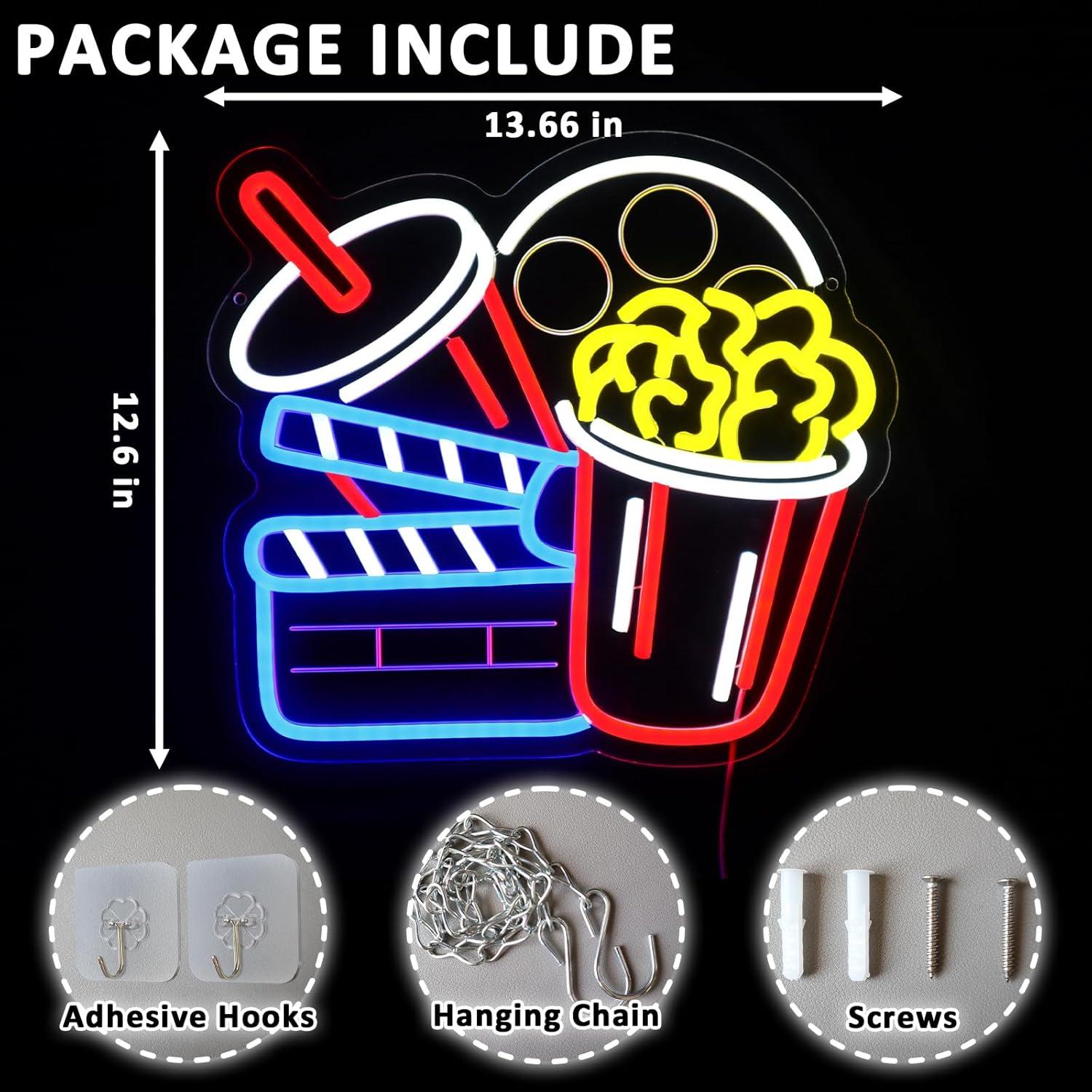 Cinema Snacks Neon Sign Dimmab - Home Cinema Wall Lights ulasan dan harga