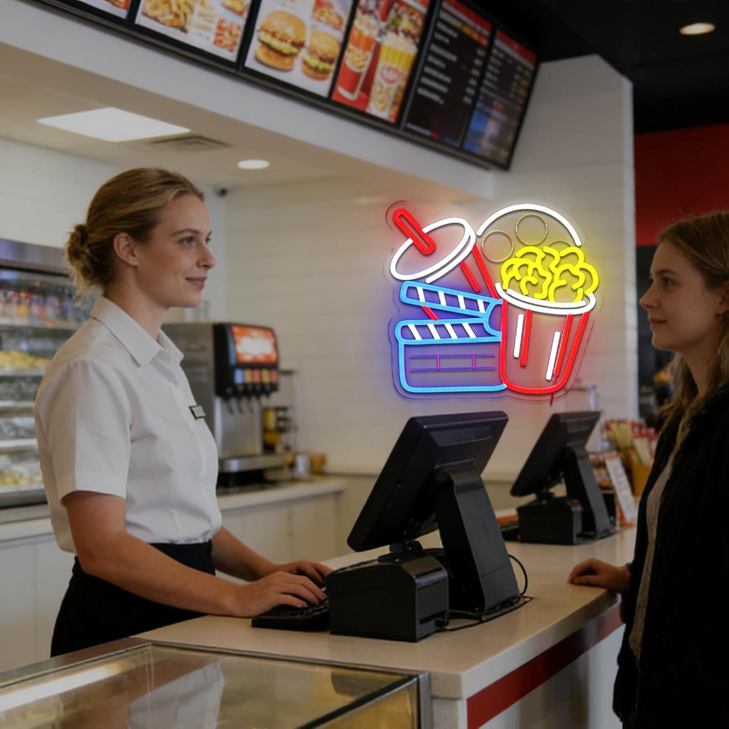 Cinema Snacks Neon Sign Dimmab - Home Cinema Wall Lights ulasan dan harga