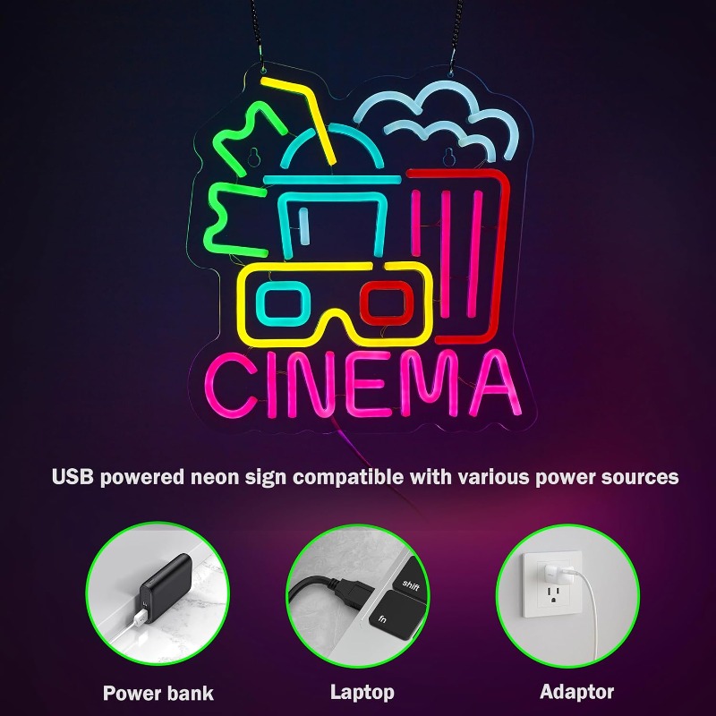 Cinema Neon Sign,Movie Time Ni - Home Cinema Wall Lights ulasan dan harga