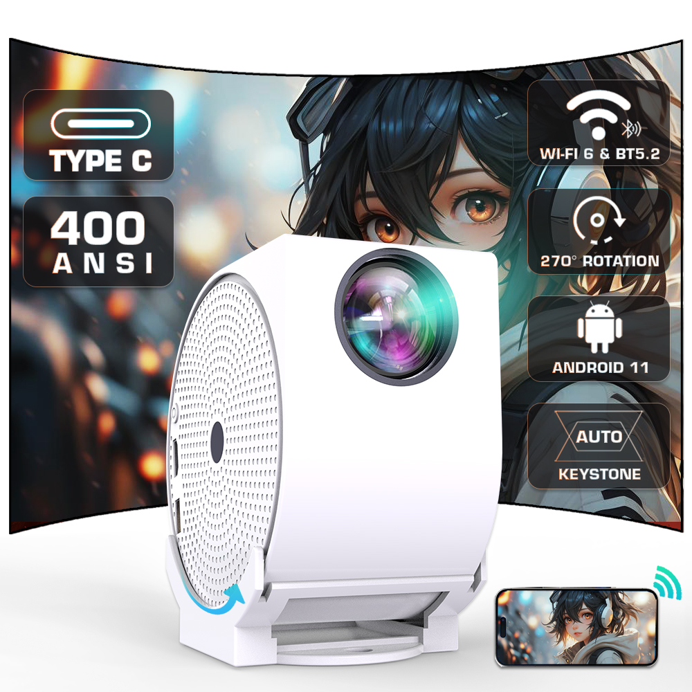 TYPE C 4K Mini Projector with  - Xiaomi Home Cinema ulasan dan harga