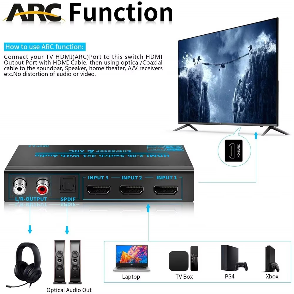 HDMI-Compatible Switch Audio E - Hdmi Arc Cable ulasan dan harga