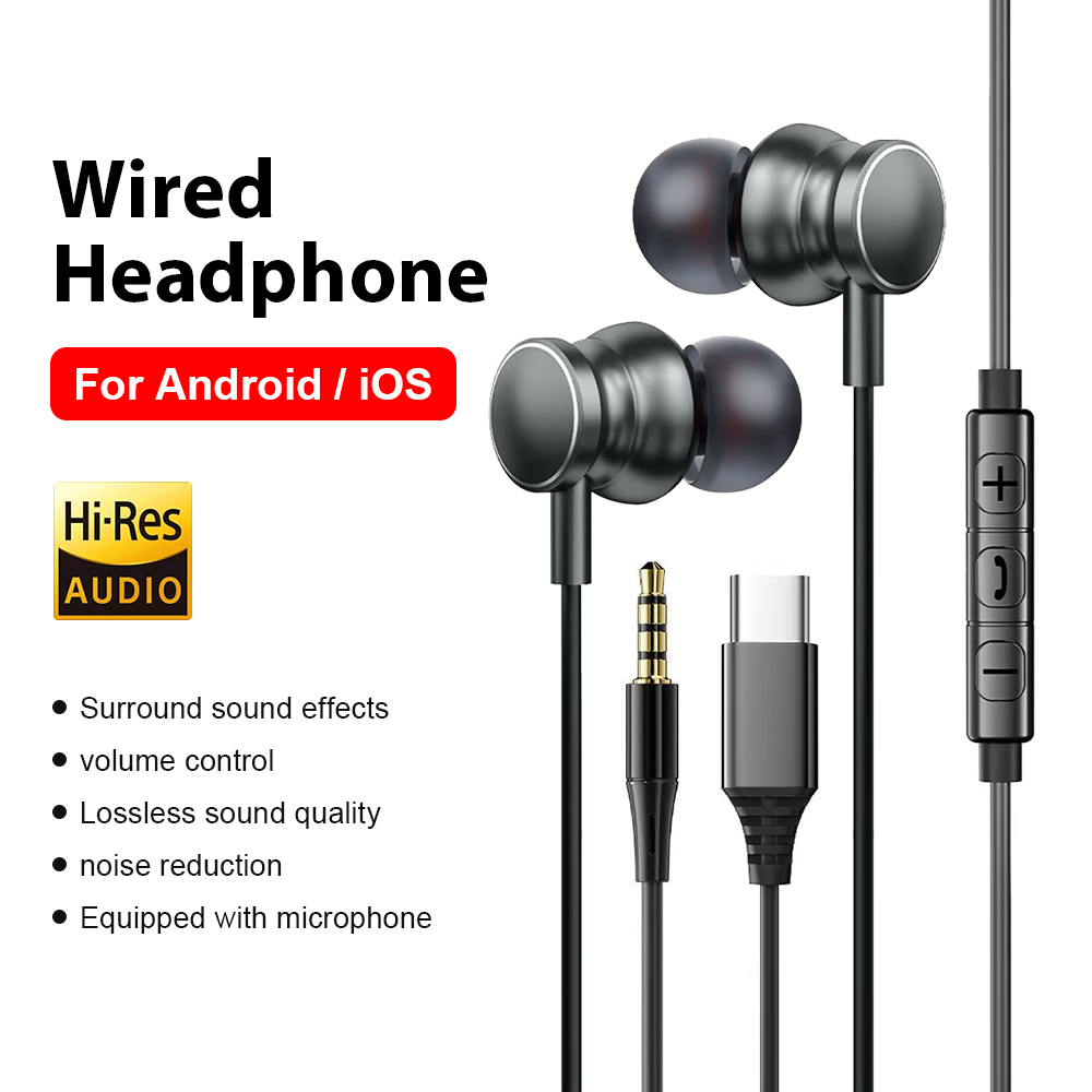 Type C Wired Headphones 3.5mm  - Home Cinema Amazon ulasan dan harga